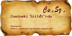 Csetneki Szilárda névjegykártya